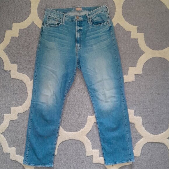 Mother The Ditcher Zip Flood Jeans Love On The Beat Size 31 Whiskering Fading - Picture 2 of 12